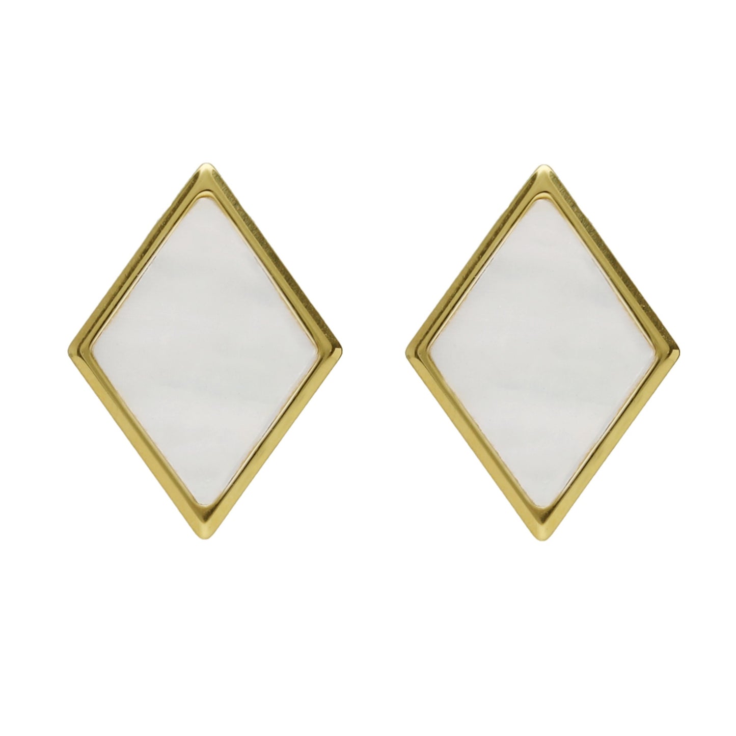 Gold plated Sterling Silver Short earrings luck mother of pearl from Soulquest