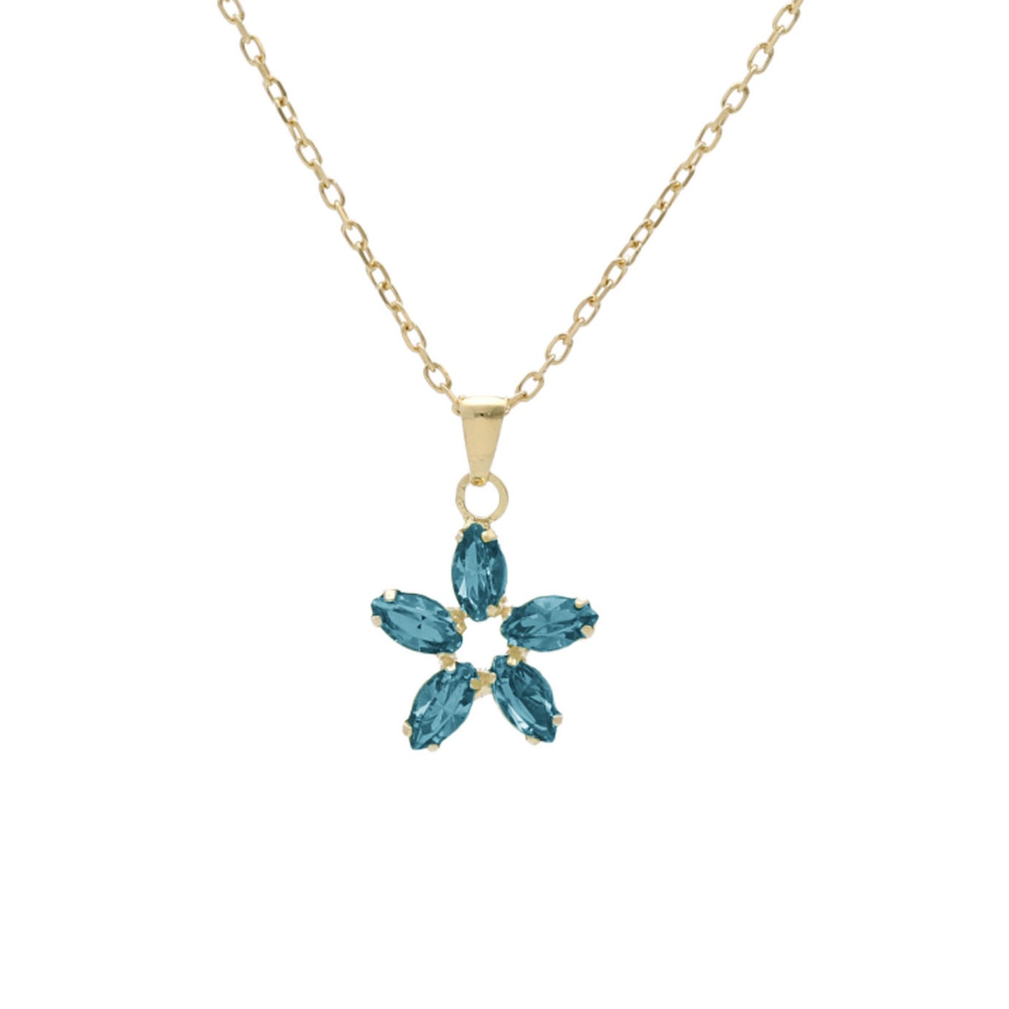 Gold plated Sterling Silver Short necklace flower crystal from Las Estaciones