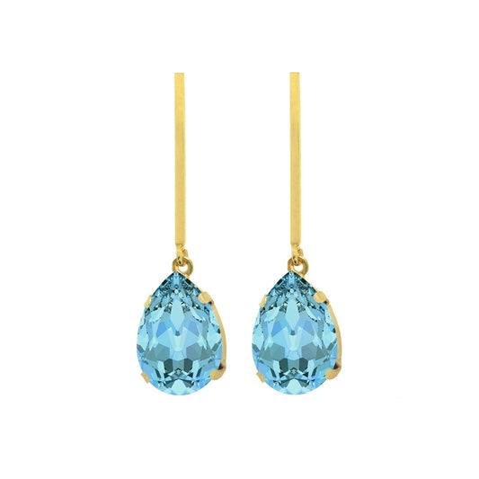 Gold plated Sterling Silver Long earrings drop crystal from Iconic