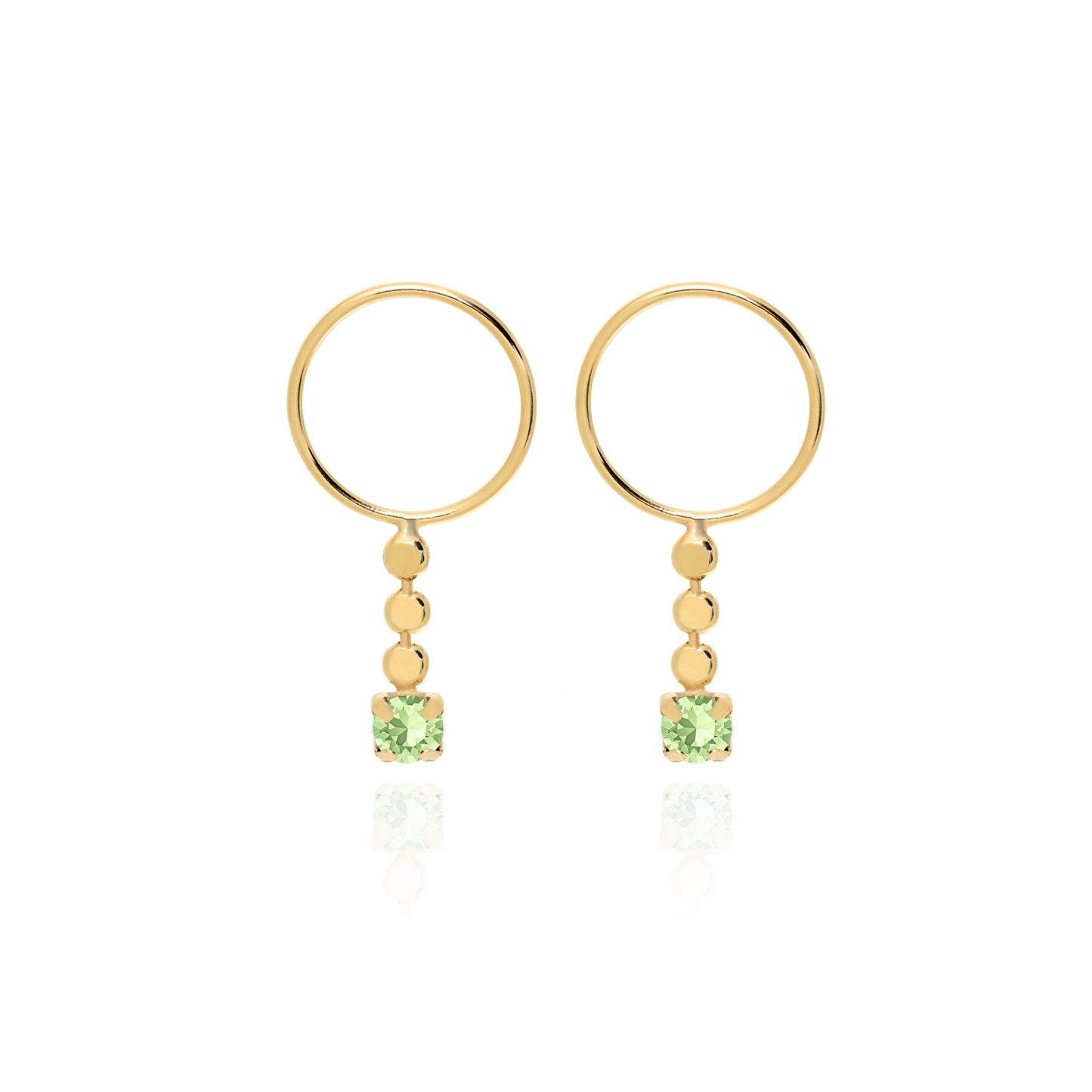 Gold plated Sterling Silver Hoop earrings circle crystal from Niwa