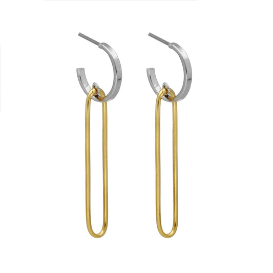 Rhodium and Gold plated Sterling Silver Hoops earrings link from Frame