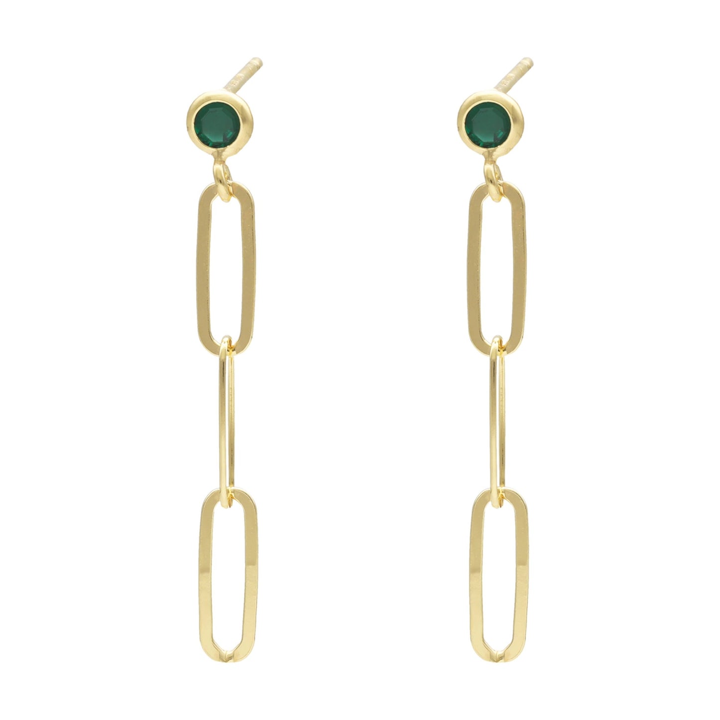 Gold plated Sterling Silver Long earrings crystal from Greta