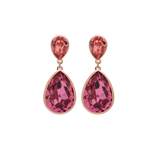 Rose Gold plated Sterling Silver Long earrings drop crystal from Essential