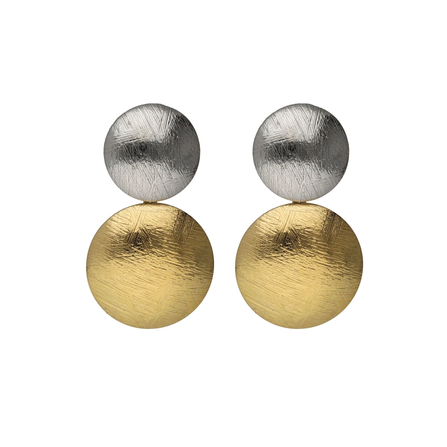 Rhodium and Gold plated Sterling Silver Short earrings spheres from Zoom