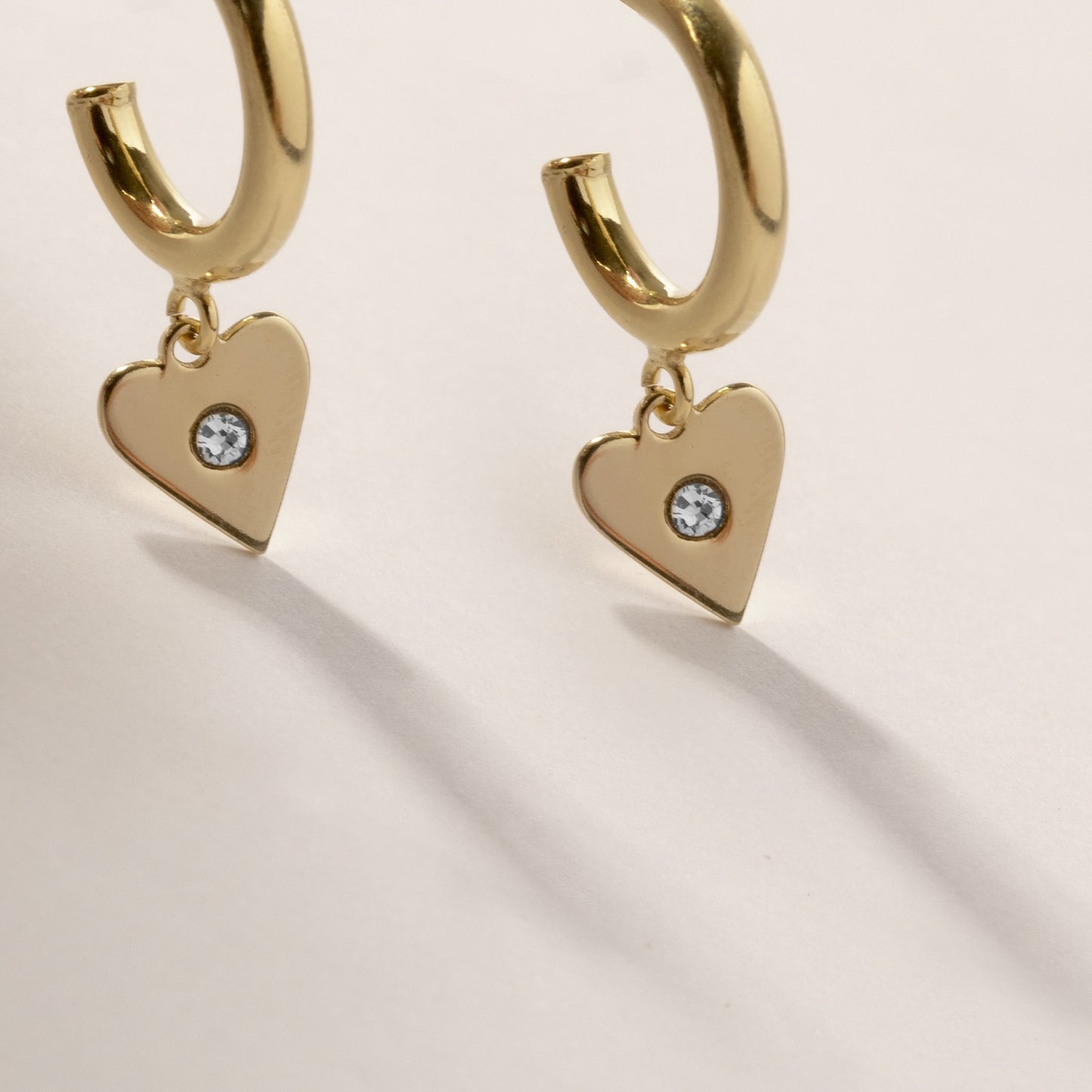 Sterling Silver Hoop earrings heart white crystal from Provenza