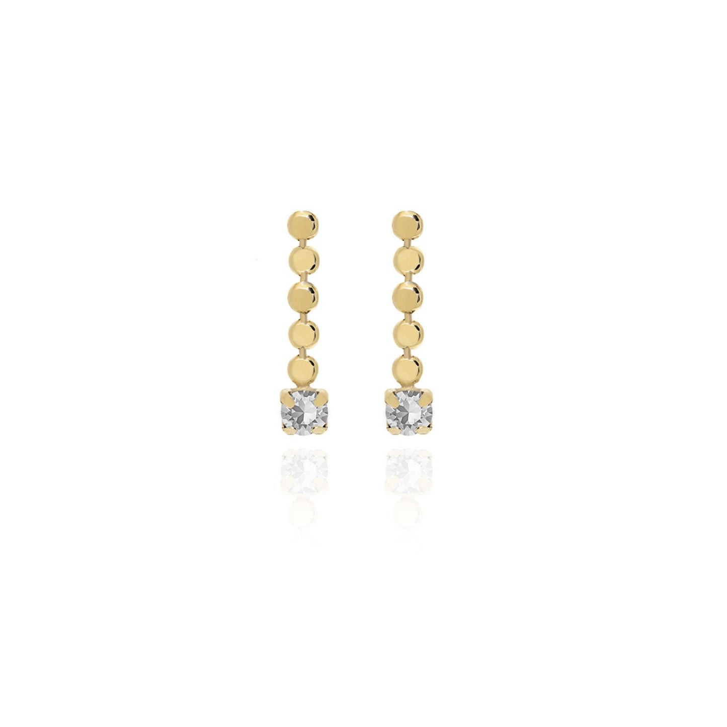 Gold plated Sterling Silver Long earrings crystal from Niwa