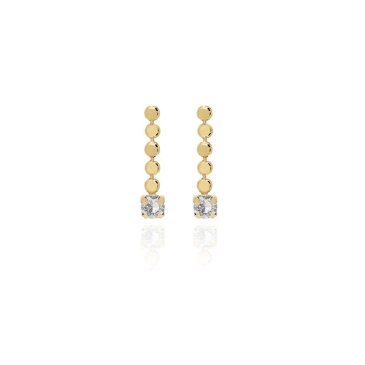 Gold plated Sterling Silver Long earrings crystal from Niwa