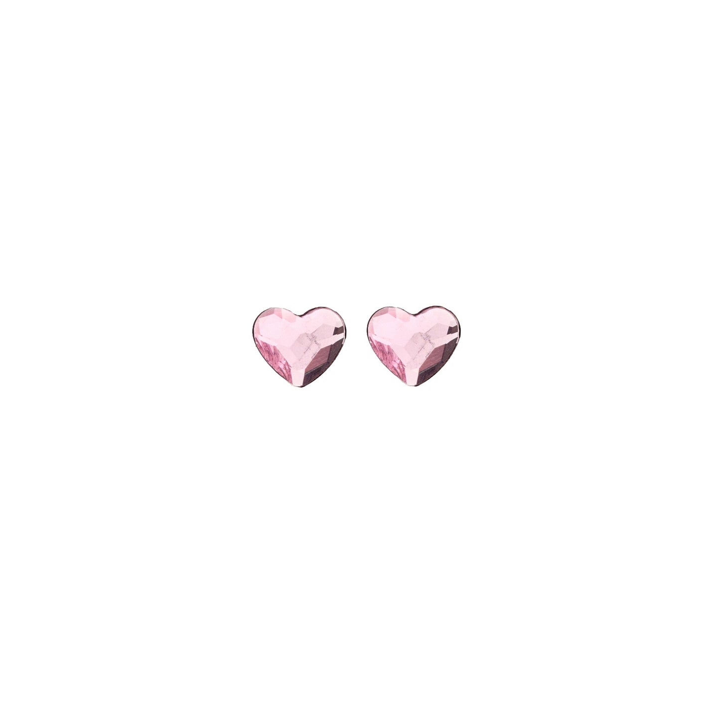 Rhodium Plated Sterling Silver Stud earrings heart crystal from Cuore