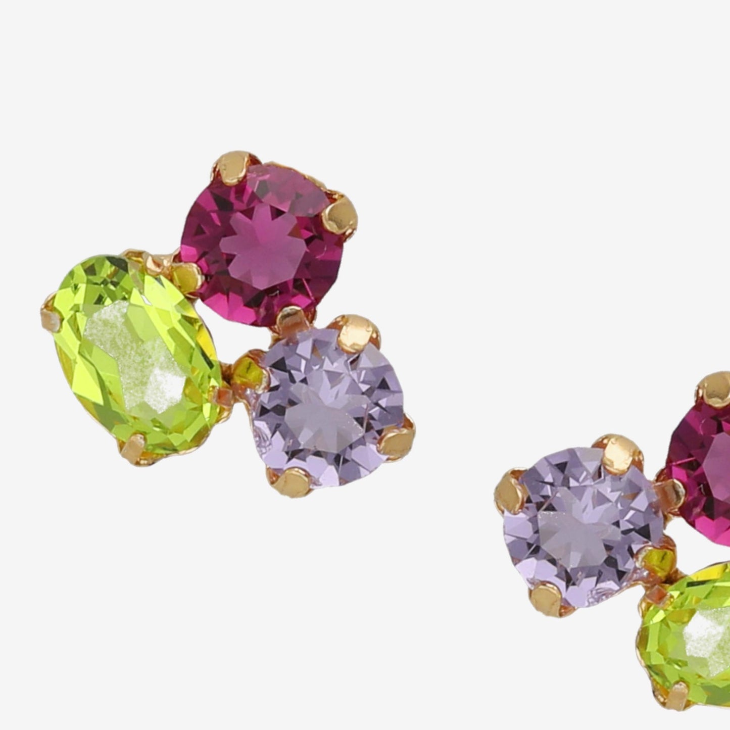 Gold plated Sterling Silver Stud earrings multicolor crystal from Odele