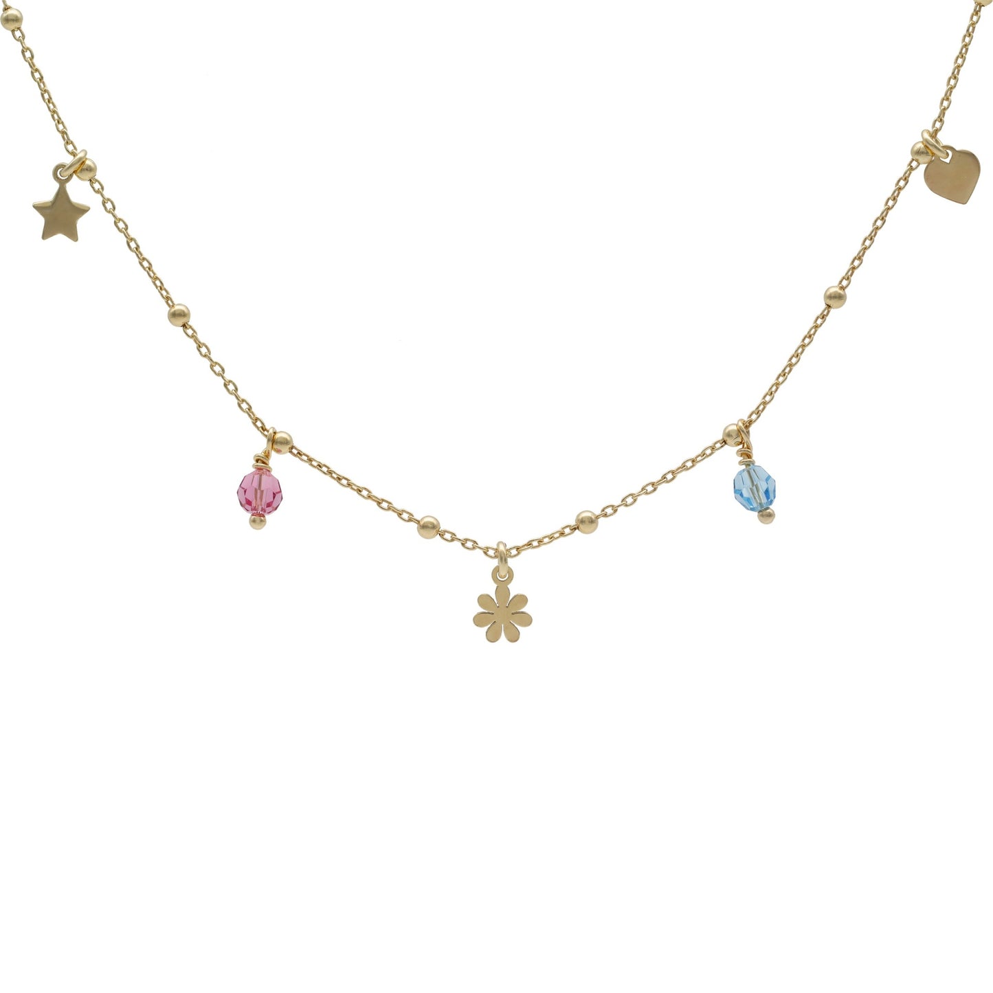 Sterling Silver Short necklace multicolor crystal from Alice