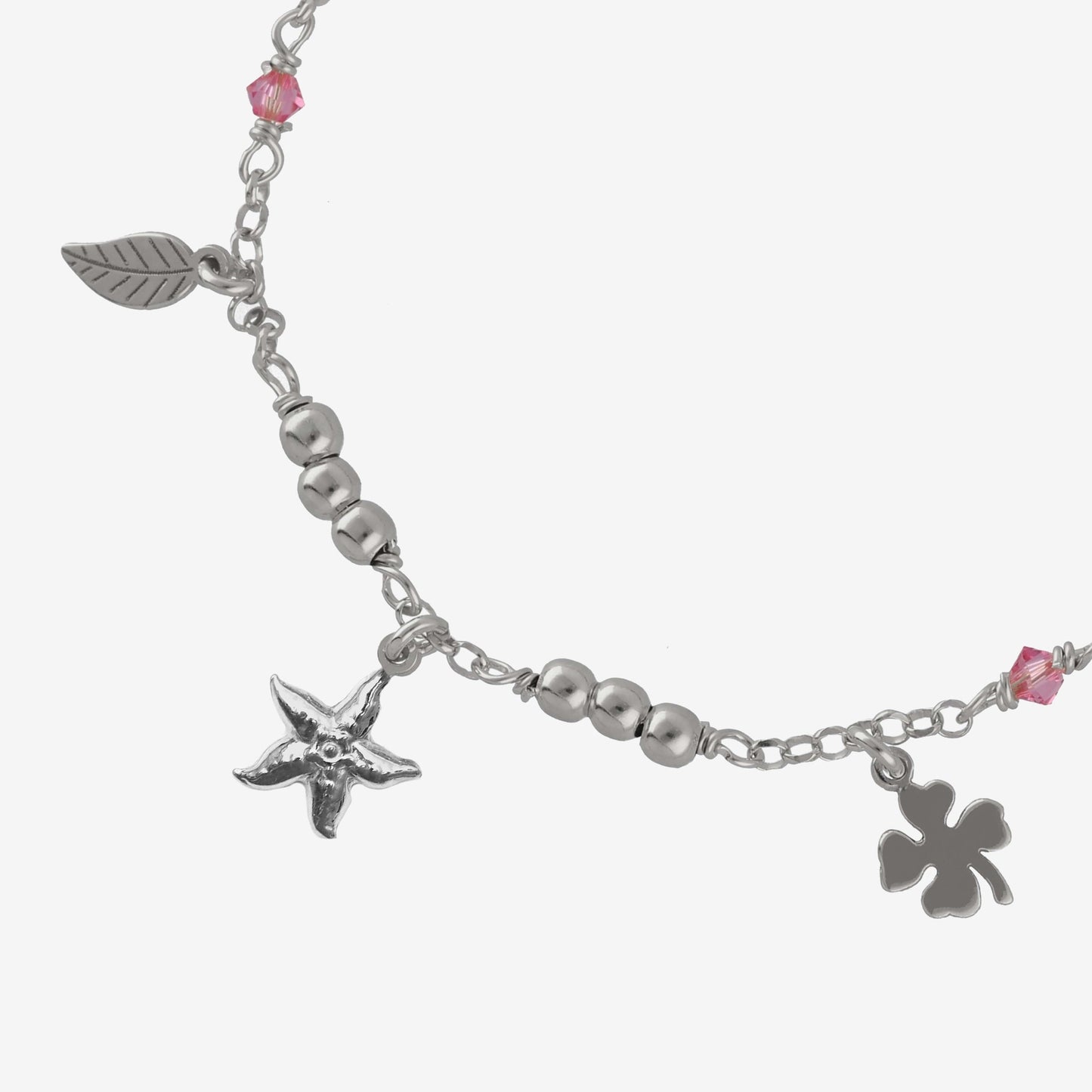 Rhodium Plated Sterling Silver Bracelet star multicolor crystal from Bliss