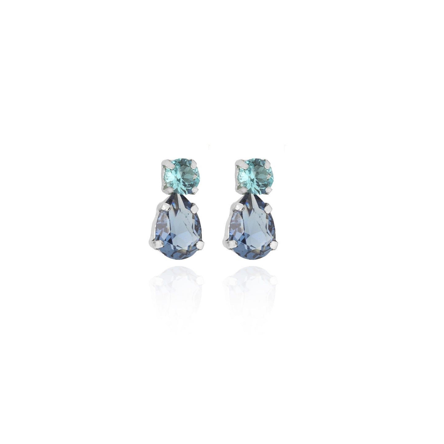 Rhodium Plated Sterling Silver Short earrings drop crystal from Louis