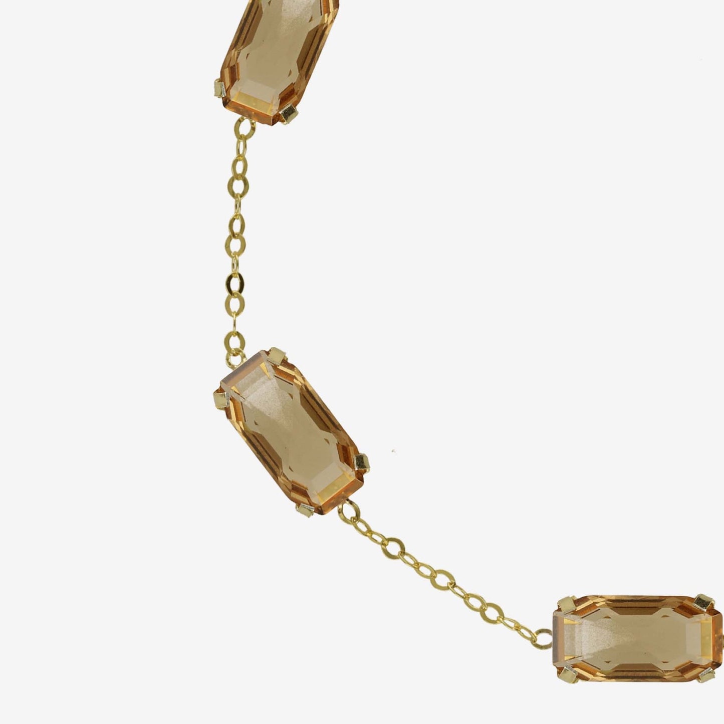 Gold plated Sterling Silver Bracelet rectangle crystal from Inspire