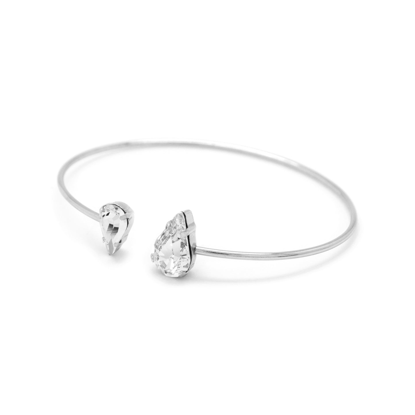 Rhodium Plated Sterling Silver Bracelet crystal from Drop