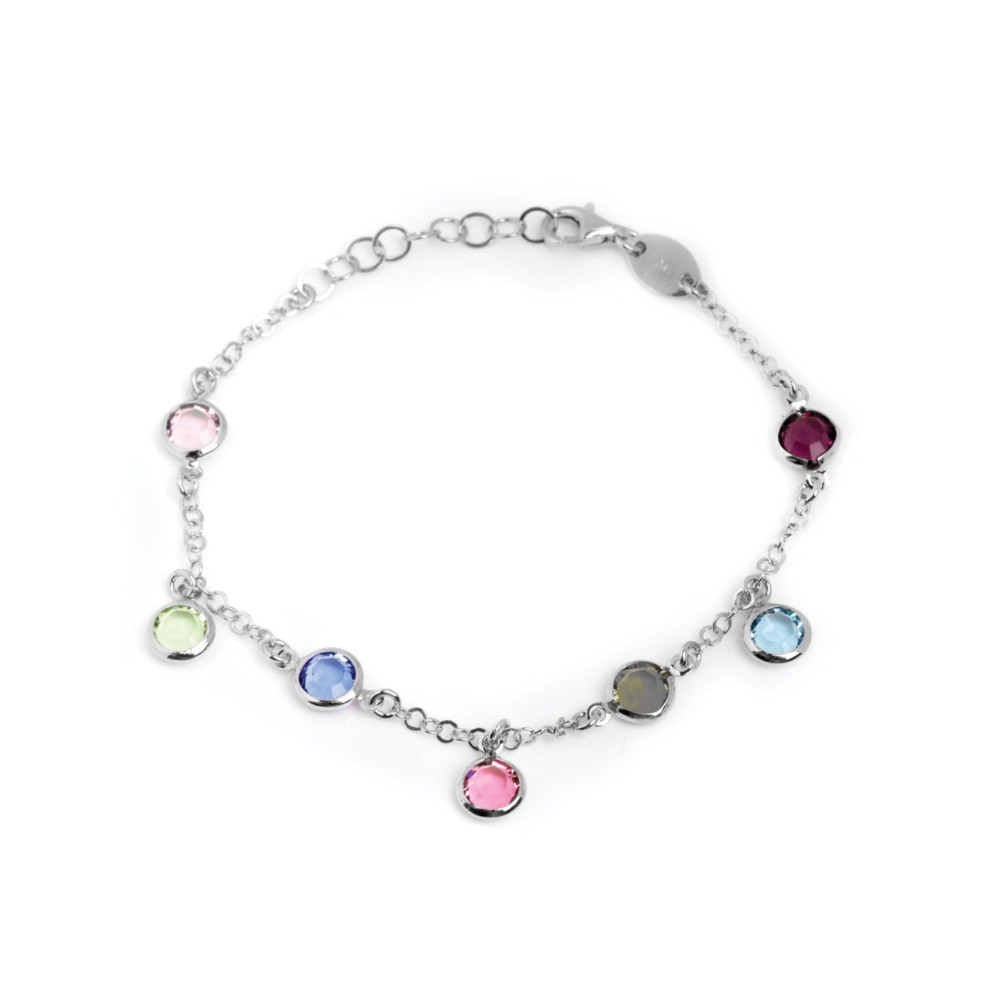 Sterling Silver Bracelet multicolor crystal from Basic