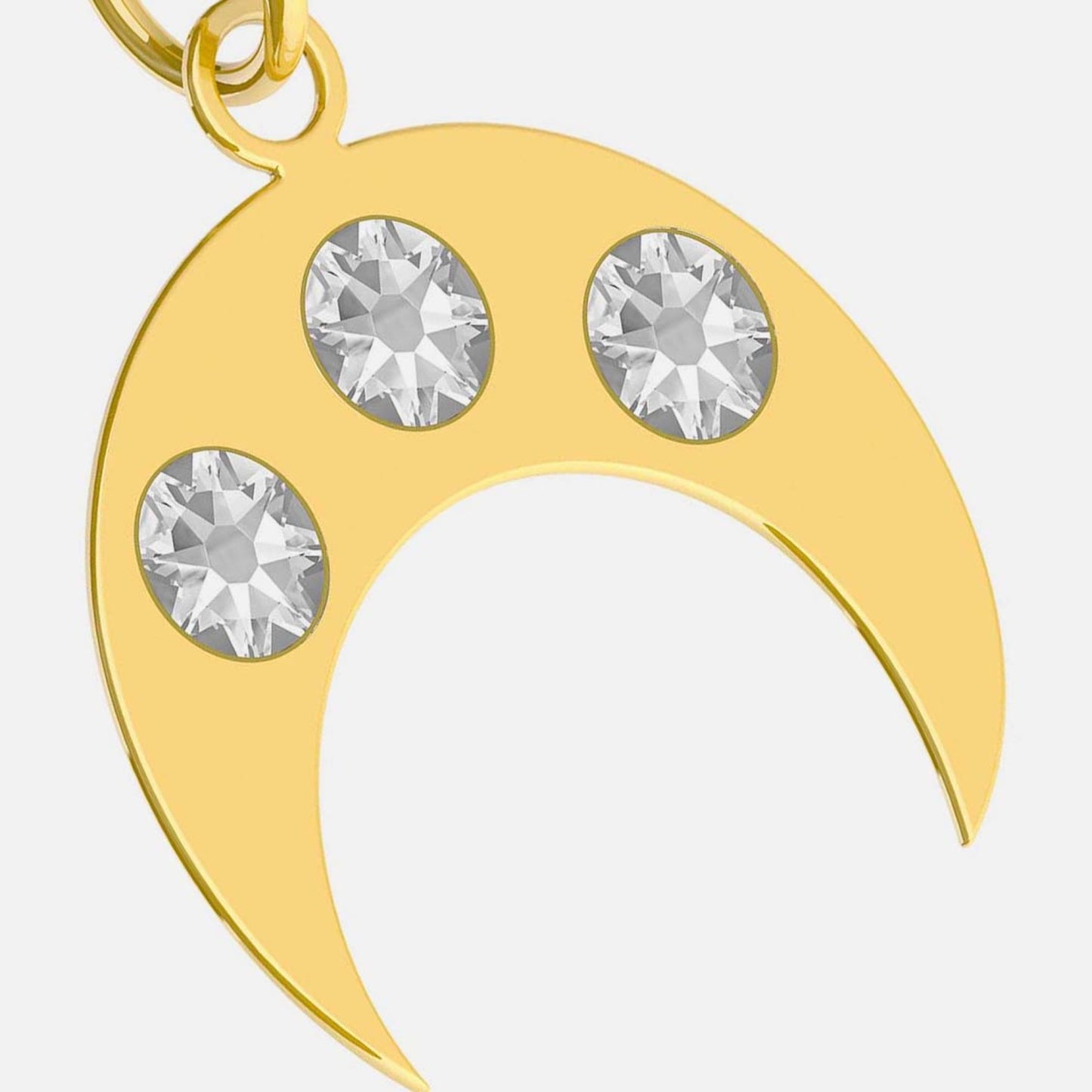 Sterling Silver Charm for Collar moon white crystal