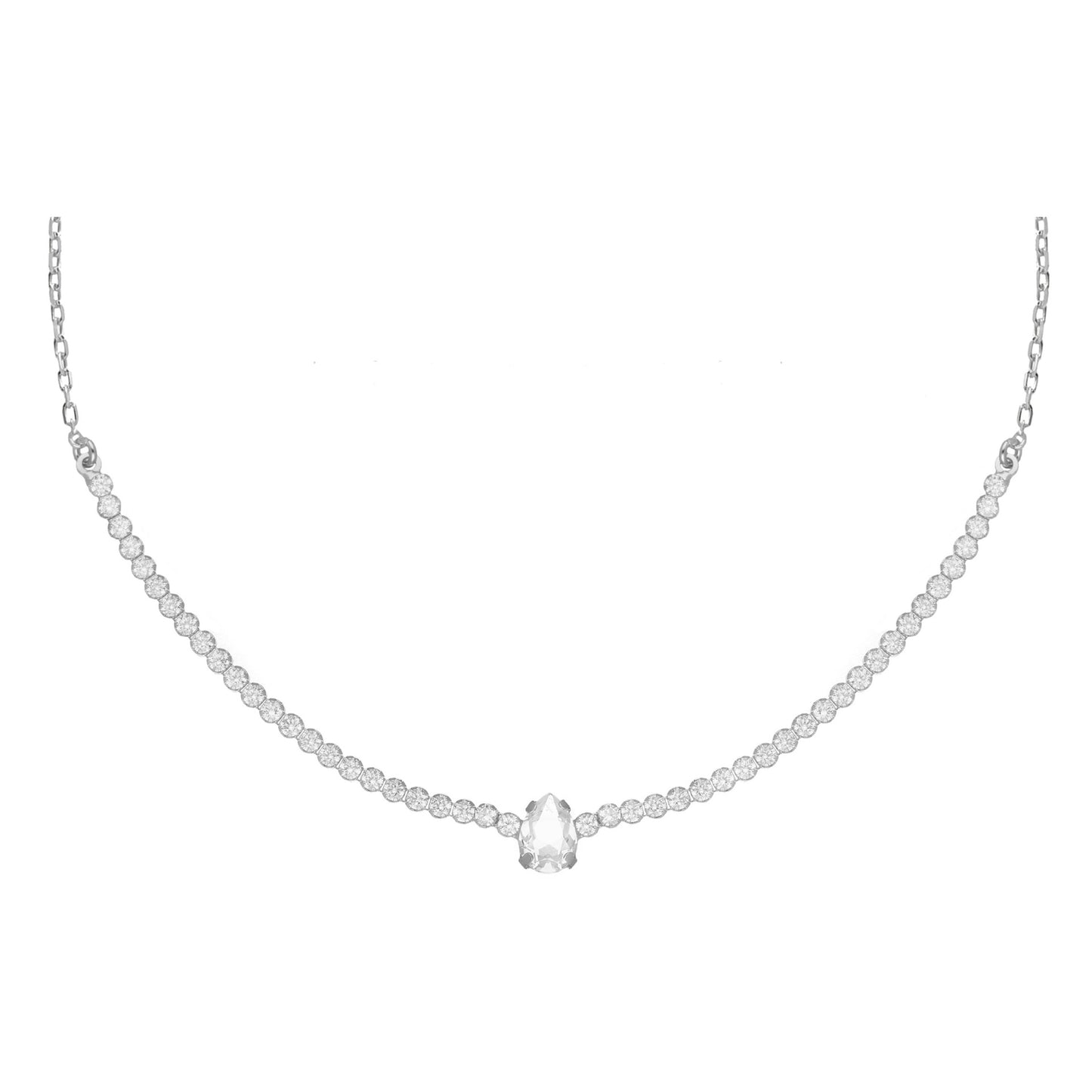 Sterling Silver Short necklace white crystal from Eunoia