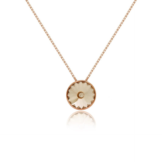 Rose Gold plated Sterling Silver Short necklace 11,5mm circle crystal from Basic