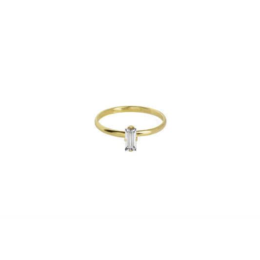 Gold plated Sterling Silver Ring rectangle crystal from Macedonia