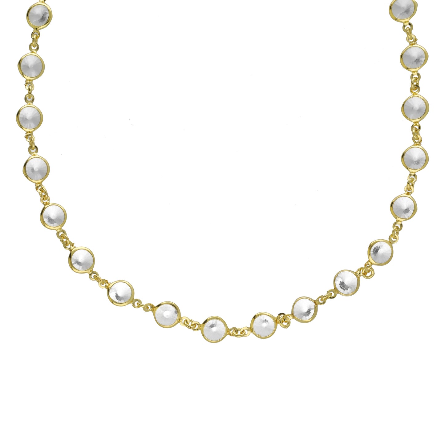 Gold plated Sterling Silver Short necklace circle crystal from Purpose