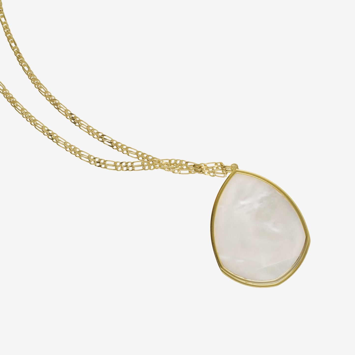 Gold plated Sterling Silver Short necklace drop mother of pearl from Soulquest