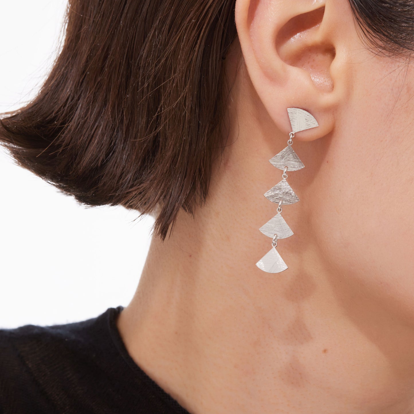 Sterling Silver Long earrrings triangle from Noise