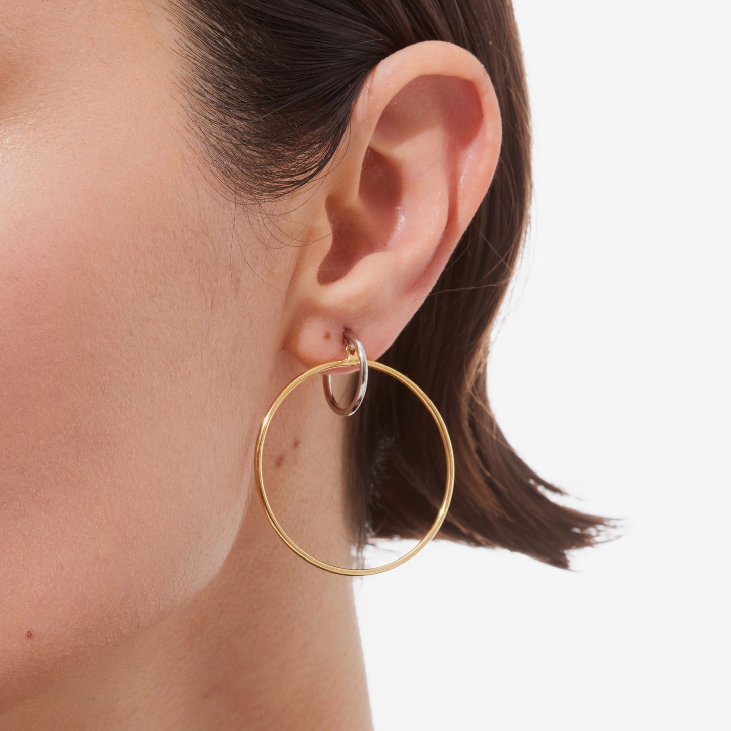 Rhodium and Gold plated Sterling Silver Hoops earrings from Frame