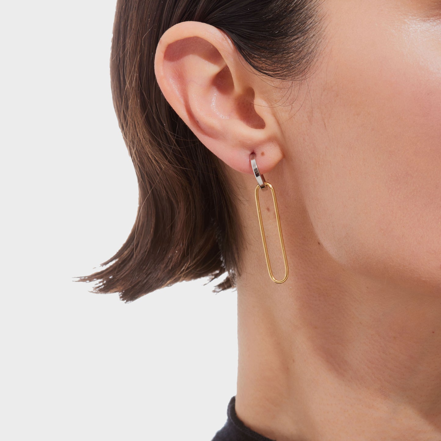 Rhodium and Gold plated Sterling Silver Hoops earrings link from Frame