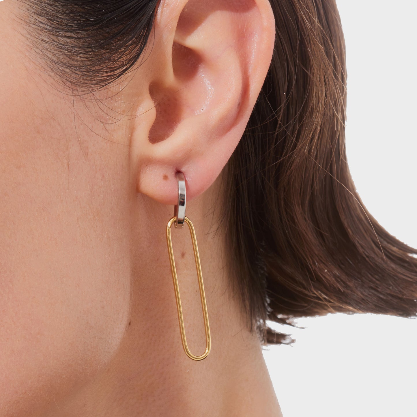 Rhodium and Gold plated Sterling Silver Hoops earrings link from Frame