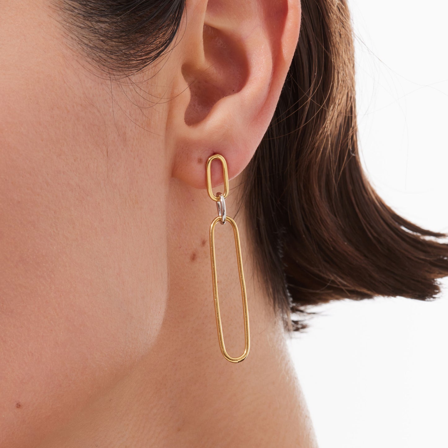 Rhodium and Gold plated Sterling Silver Long earrings link from Frame