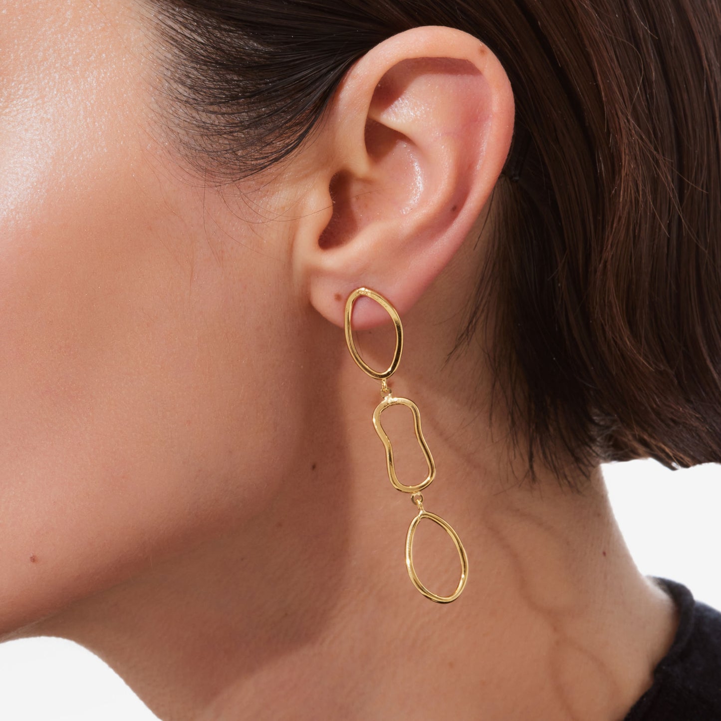 Gold plated Sterling Silver Long earrings from Prisme