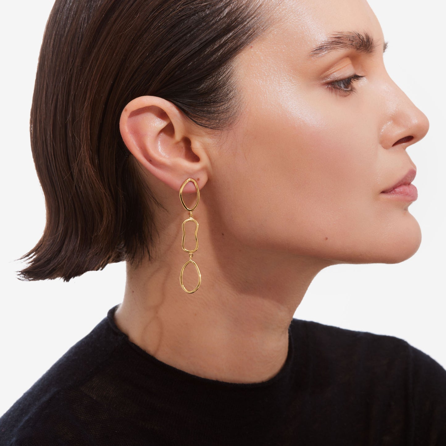 Gold plated Sterling Silver Long earrings from Prisme