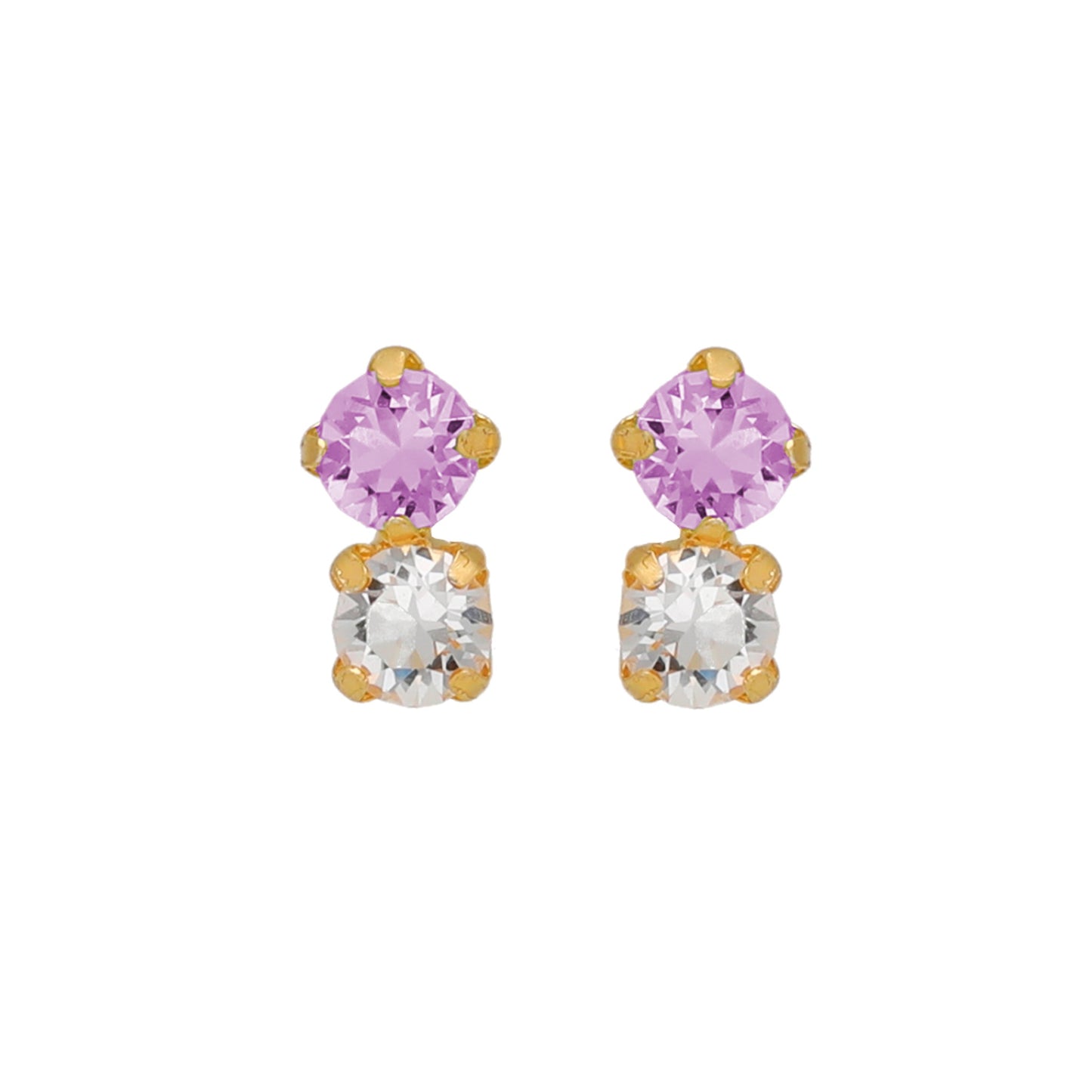 Gold plated Sterling Silver Stud earrings crystal from Illume