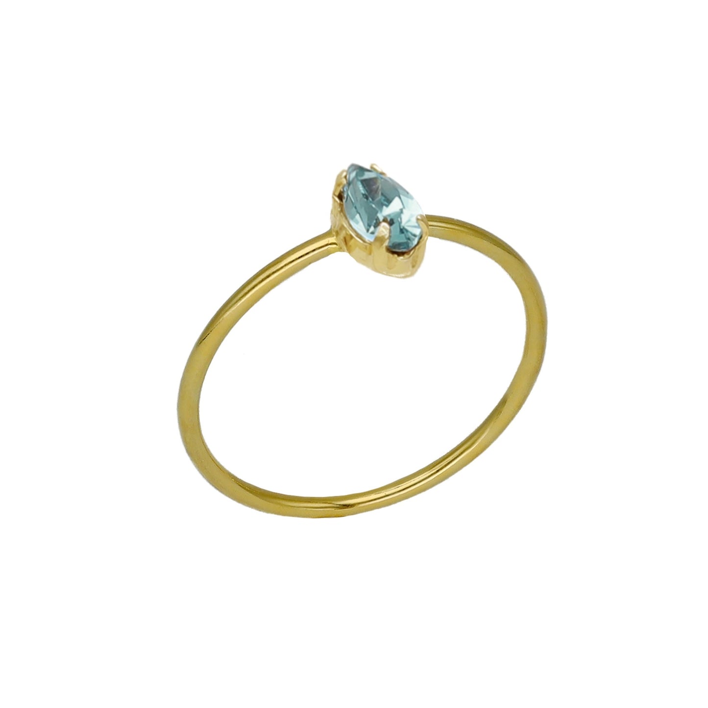 Gold plated Sterling Silver Ring crystal from Bianca