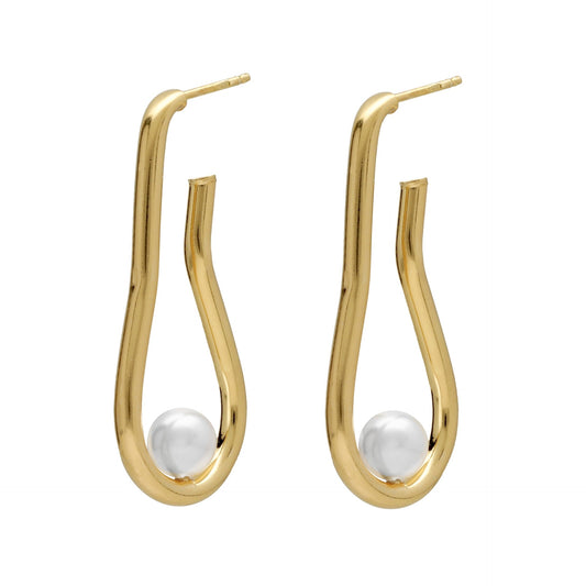 Sterling Silver Hoop earrings pearl from Milan