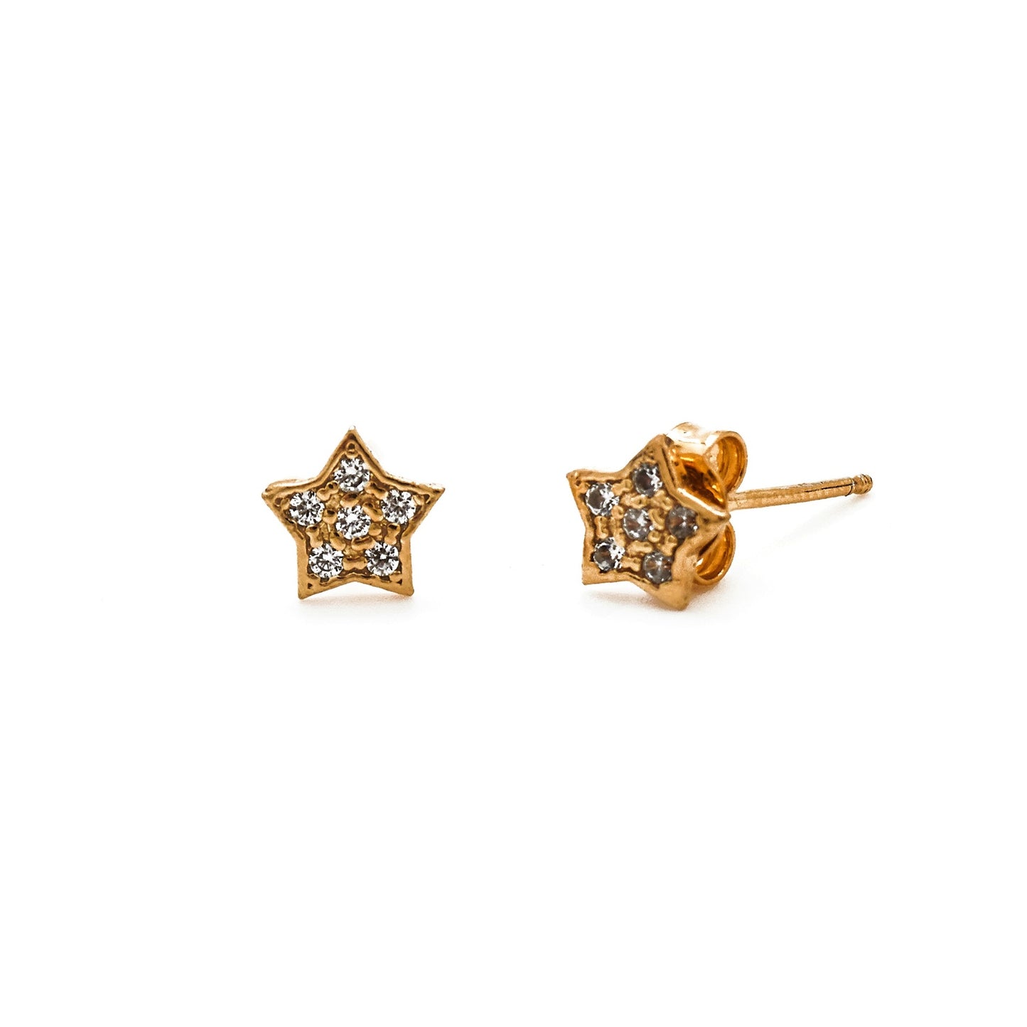 Sterling Silver Stud earrings star white crystal from Kids