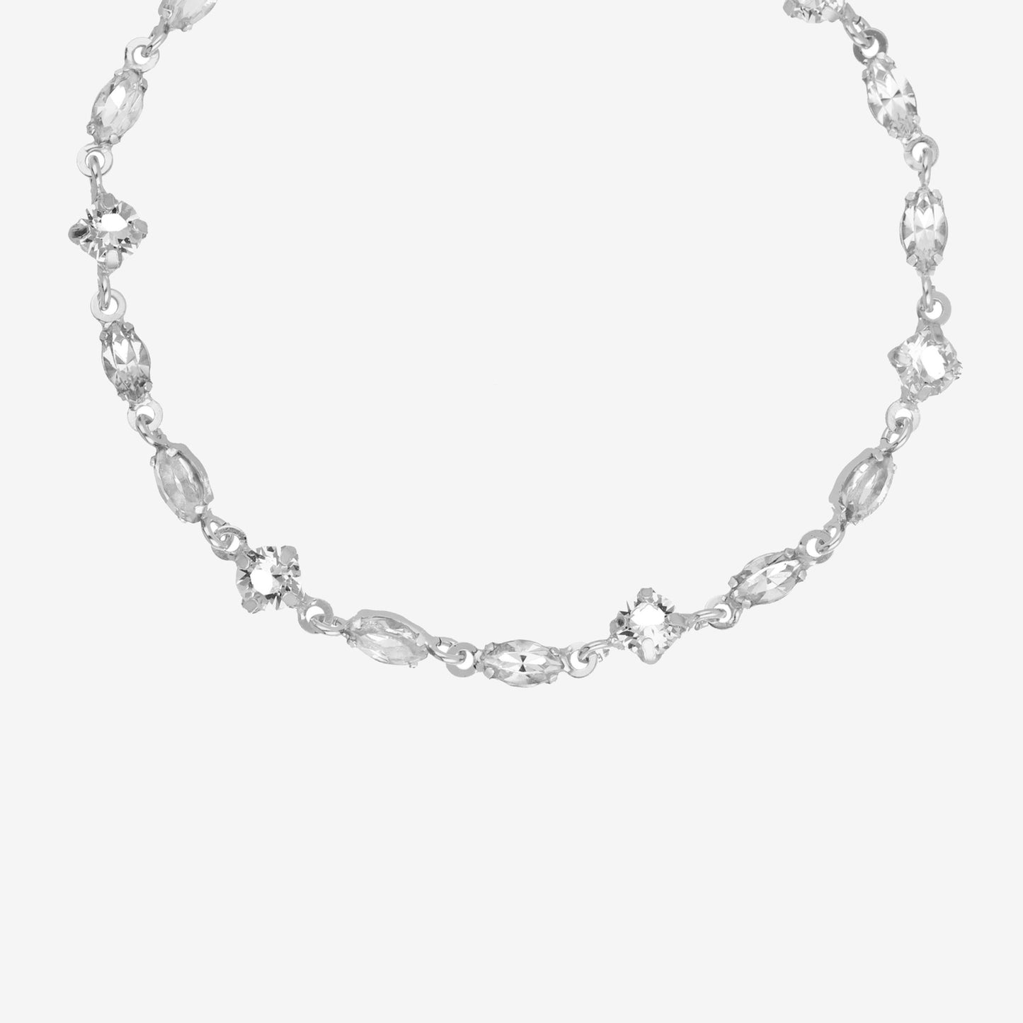 Rhodium Plated Sterling Silver Bracelet crystal from Maisie