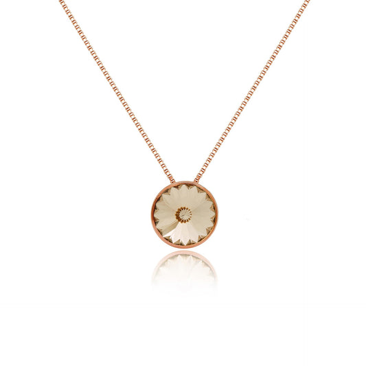 Rose Gold plated Sterling Silver Short necklace 9mm circle crystal from Basic