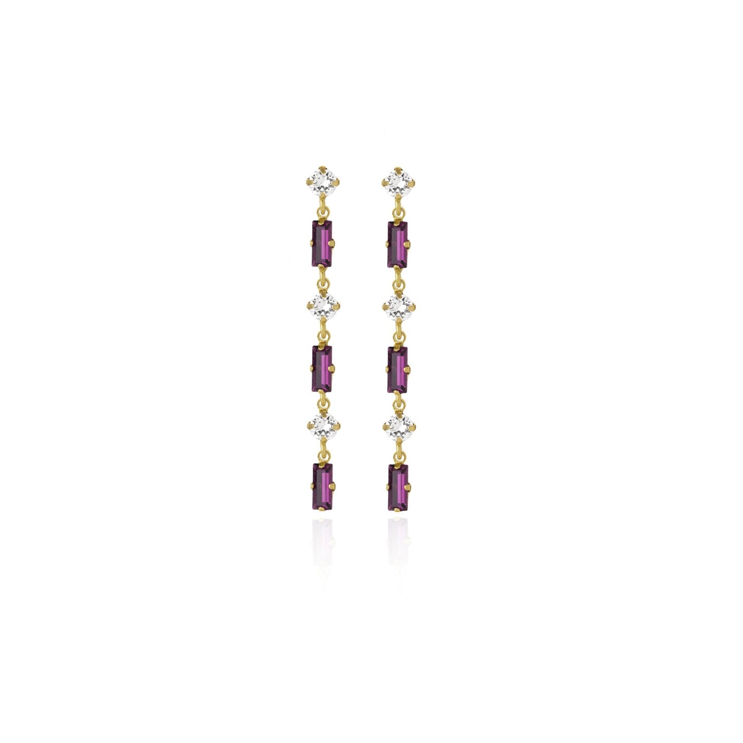 Gold plated Sterling Silver Long earrings crystal from Esgueva