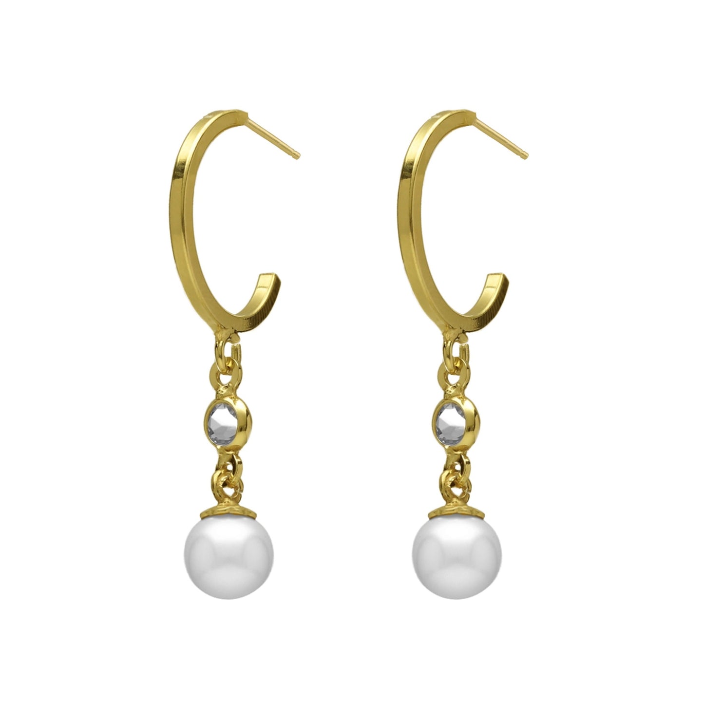 Sterling Silver Hoop earrings pearl from Mother