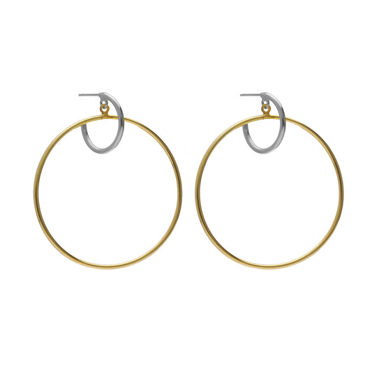 Rhodium and Gold plated Sterling Silver Hoops earrings from Frame