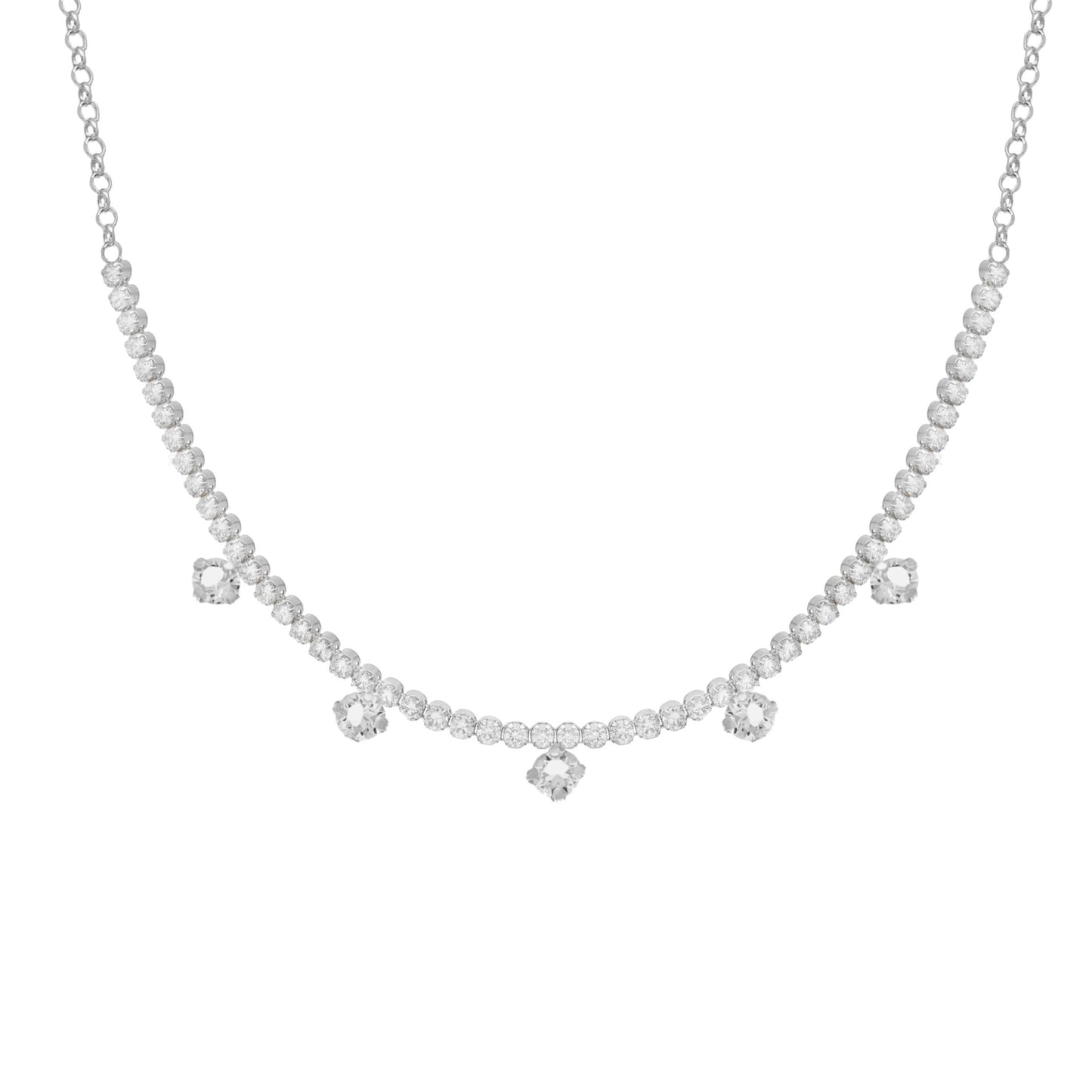 Sterling Silver Short necklace white crystal from Halo