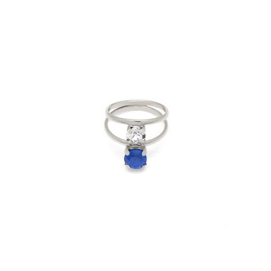 Rhodium Plated Sterling Silver Ring crystal from Ayna