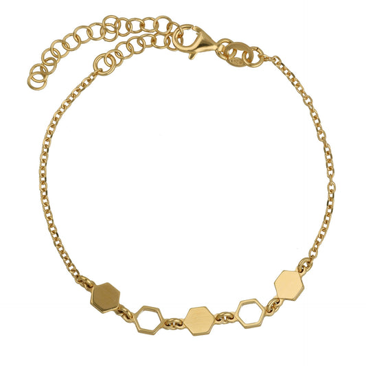 Gold plated Sterling Silver Bracelet hexagonal from Honey