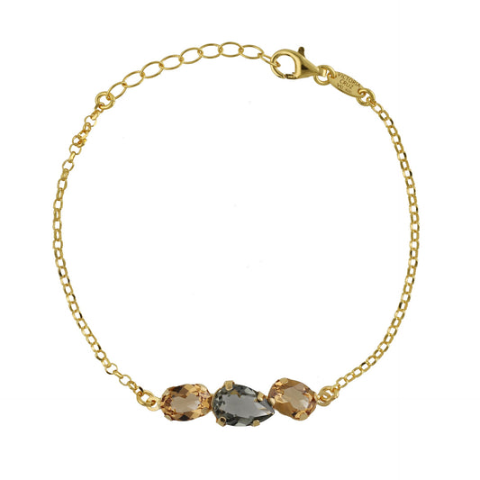 Gold plated Sterling Silver bracelet champagne crystal from Clarity