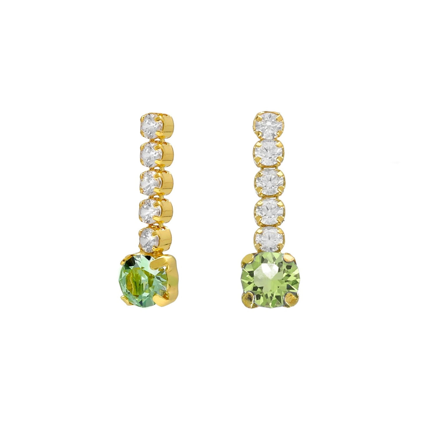 Gold plated Sterling Silver Short earrings waterfall crystal from Shine