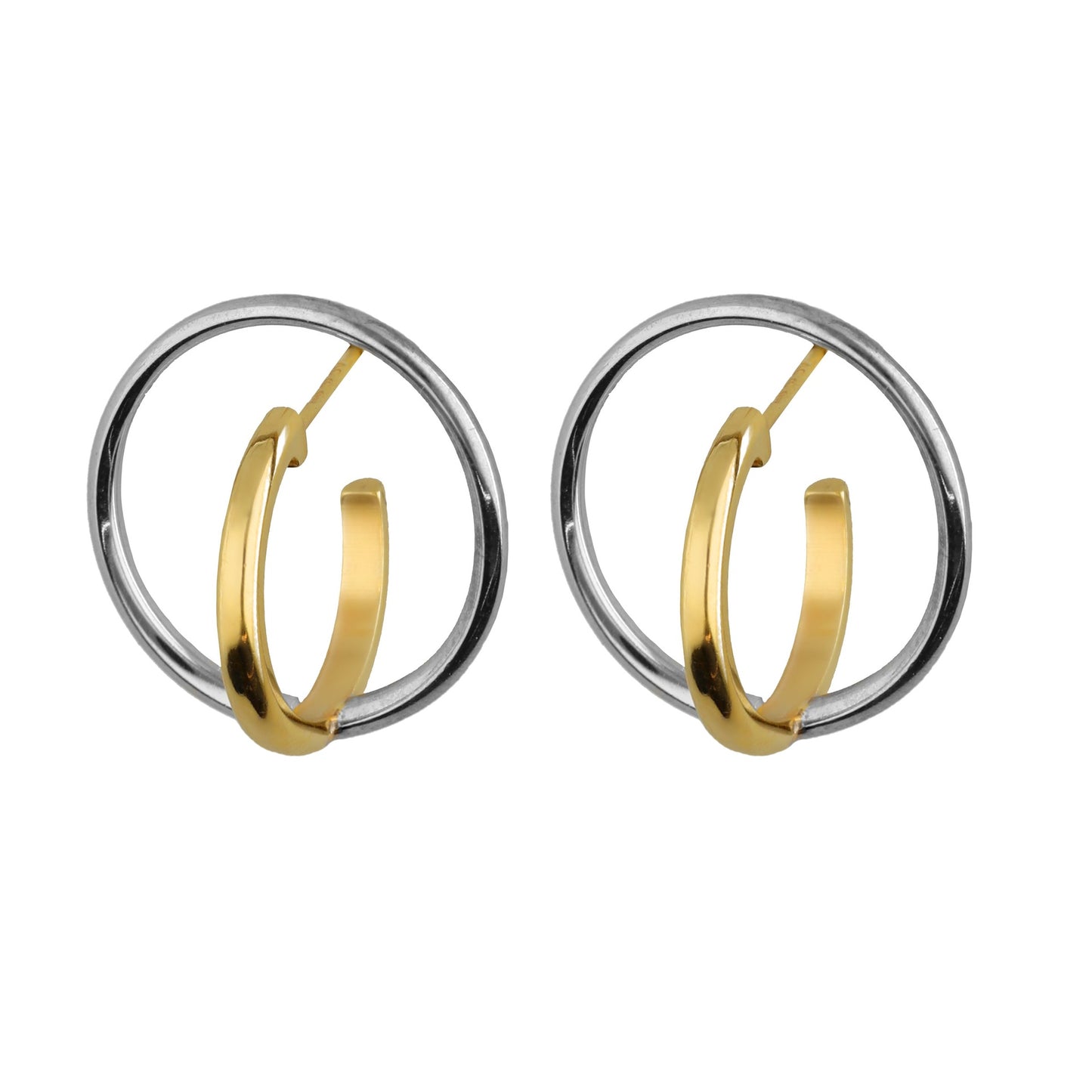 Rhodium and Gold plated Sterling Silver Big hoops earrings from Frame