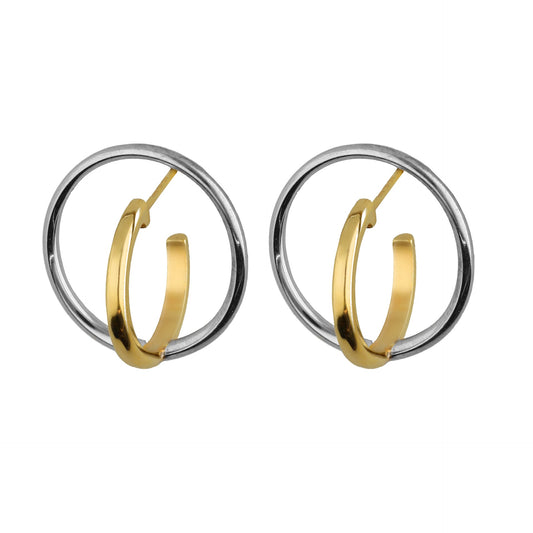 Rhodium and Gold plated Sterling Silver Big hoops earrings from Frame