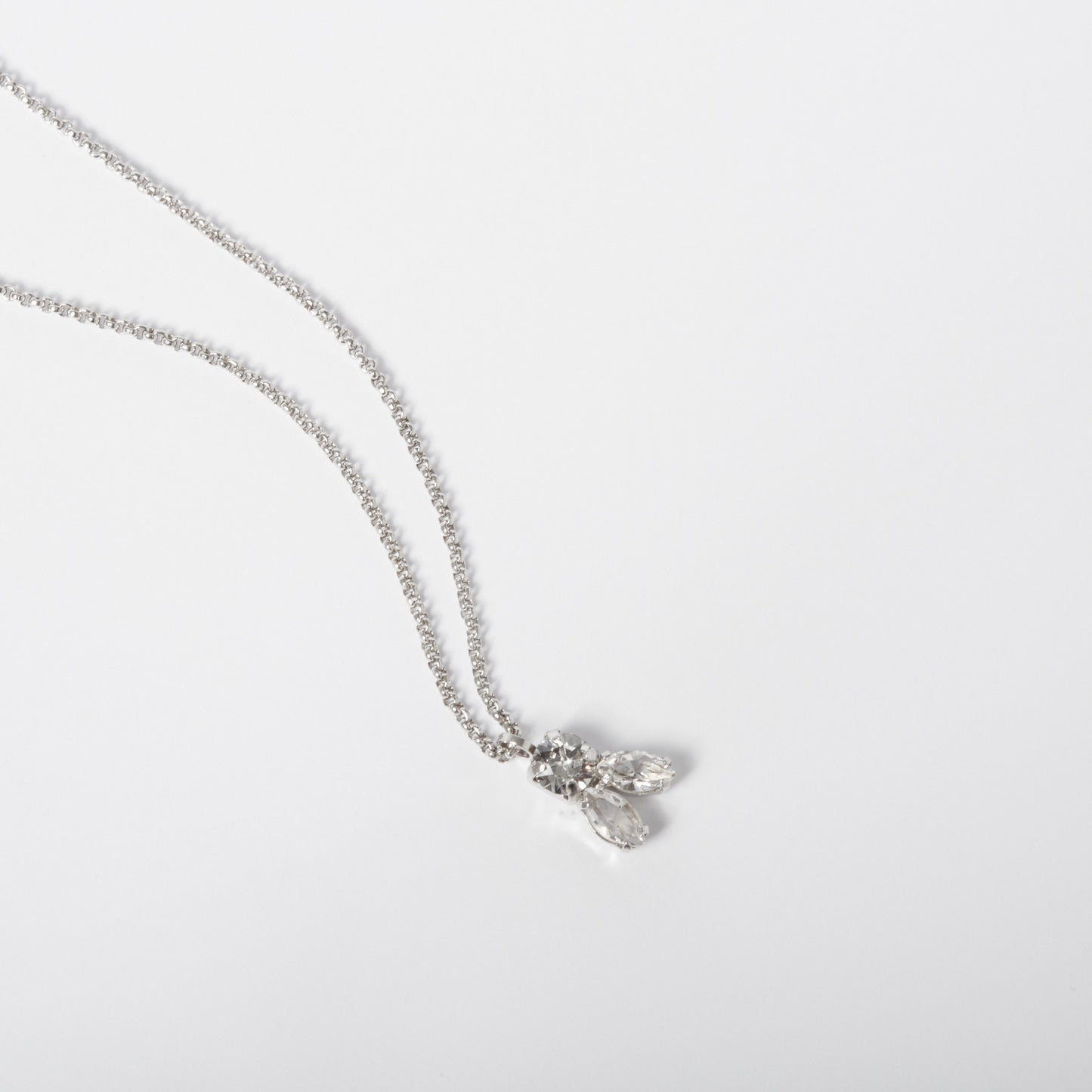 Rhodium Plated Sterling Silver Short necklace white crystal from Melissa