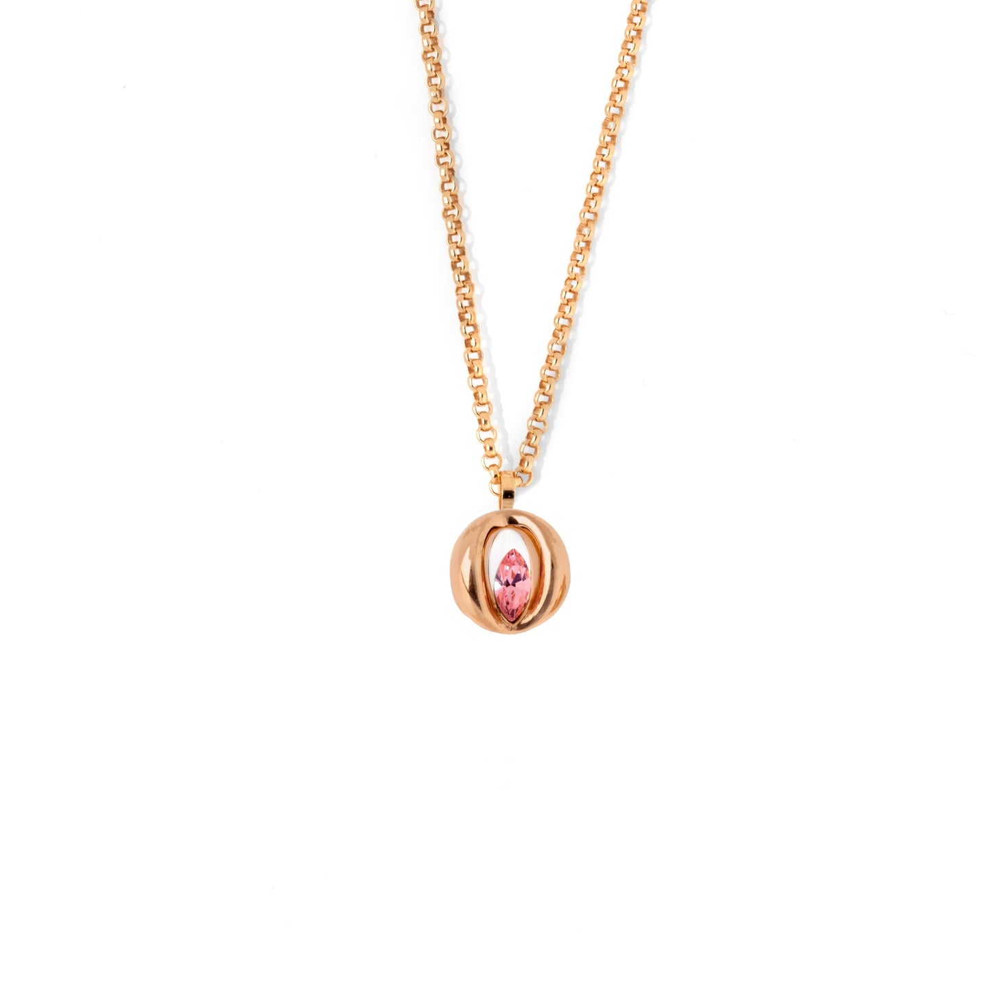 Rose Gold plated Sterling Silver Short necklace circle crystal from Soleil